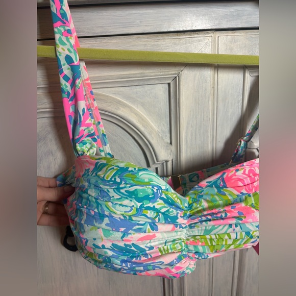 Lilly Pulitzer Drea Bikini Top Fished My Wish Preppy Resort Extra Support - Picture 2 of 5
